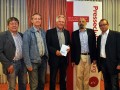 v.l.n.r. Günter Hartmann, Norbert Doktor, Wolfgang Schulz, Chaim Noll und Ralph Völker - Lesung und Gespräch mit Chaim Noll am 18.10.2012 in Magdeburg - Eine Vortrags- und Gesprächsveranstaltung des Bildungszentrums Schloss Wendgräben der Konrad-Adenauer-Stiftung e.V. in Kooperation mit dem Presseclub Magdeburg e.V.