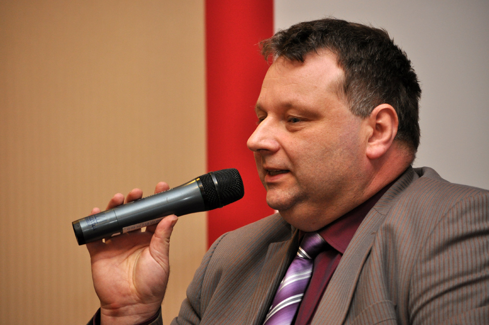 Uwe Gajowski, Vorsitzender des Journalistenverbandes Sachsen-Anhalt - Podiumsdiskussion “Pressefreiheit ohne Grenzen?” am 03.05.2012 in Magdeburg