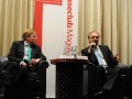 Dr. Jörg Kürschner und Dr. Reiner Haseloff (CDU) auf der Podiumsdiskussion mit den Spitzenkandidaten zur Landtagswahl 2011 in Sachsen-Anhalt am 08.02.2011 im Maritim Hotel Magdeburg.